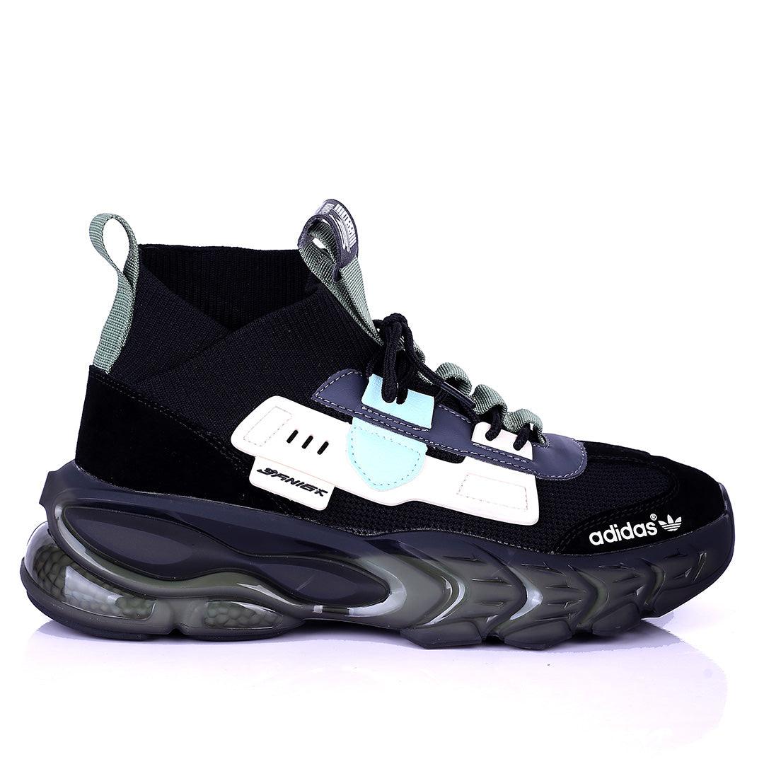 AD Logo Multi-Coloured Designed Sneakers With Tuned Pressure Sole- Black - Obeezi.com