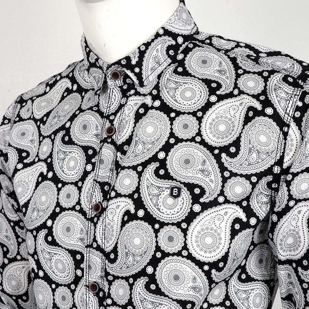 Badgley Rich Closet Trendy Black And White Long Sleeve Shirt - Obeezi